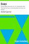 [Gutenberg 29869] • Essays: Scientific, Political,  Vol. 1 of 3 / Library Edition (1891), Containing Seven Essays not before Republished, and Various other Additions.